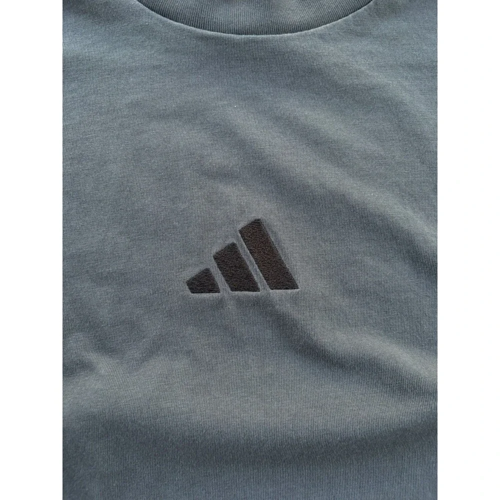 Adidas Men’s XL Gray 3-Stripe Short Sleeve T-Shirt Tee Athletic Casual